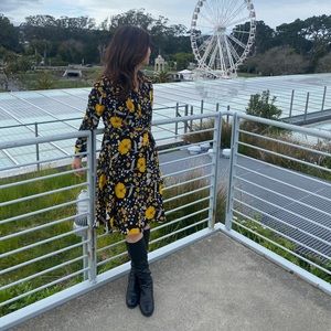 Nanette Lenore Floral pin tuck long sleeve dress